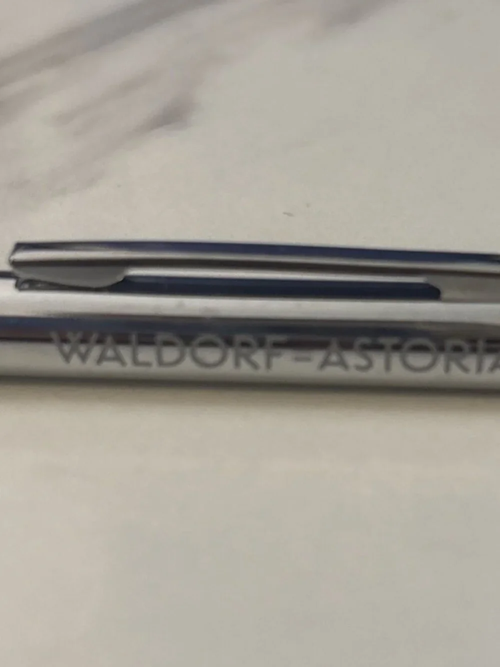 Waldorf = Astoria Pen Metal Ballpoint Black Ink Office Clip Collectors